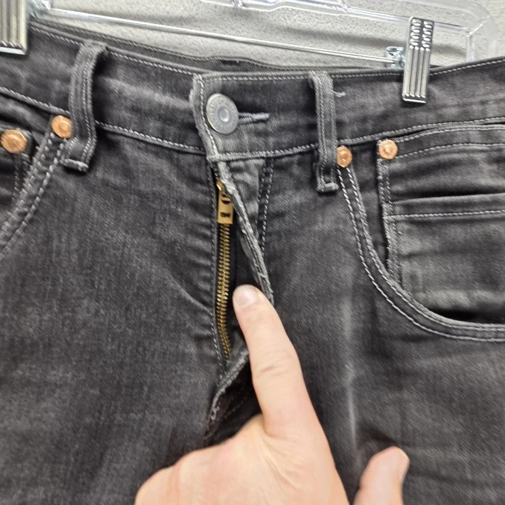 Vintage Levis 511 Jeans Mens 32x34 Black Slim Engineered Flap Pockets Zip Fly
